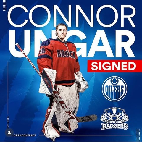 Connor Ungar, Brock Badgers, signed